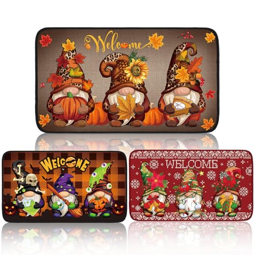 3 Stück Herbst-Zwerg Willkommens-Matten Weihnachten Thanksgiving Halloween Xmas Willkommen Fußmatte Gruß Veranda Teppiche 70 x 45 cm Winter Schnee Fußmatte Indoor Outdoor Eingang Terrasse Teppich 3 Stück Herbst-Zwerg Willkommens-Matten Weihnachten Thanksgiving Halloween Xmas Willkommen Fußmatte Gruß Veranda Teppiche 70 x 45 cm Winter Schnee Fußmatte Indoor Outdoor Eingang Terrasse Teppich von Zhanmai