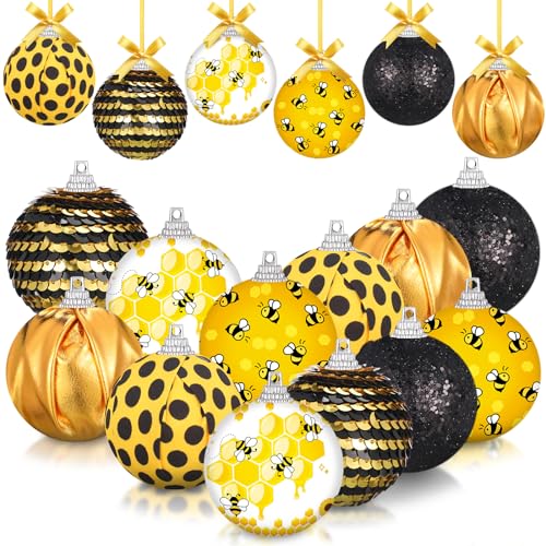 Zhanmai 12 Stück Kugeln, Ornamente, Baumschmuck, dekorative Kugeln, niedliche hängende Dekorationen für Party, Urlaub, Hochzeit (Biene) von Zhanmai