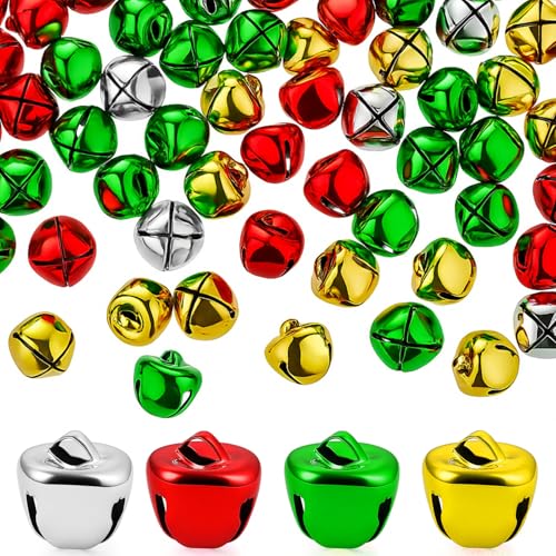 Zhanmai Glöckchen zum Basteln, 300 Stück, Weihnachtsglocken für Dekoration, Heimdekoration (1,3 cm, bunt) von Zhanmai