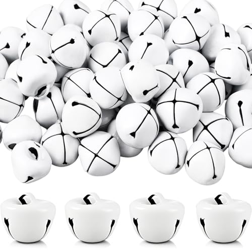 Zhanmai Glöckchen zum Basteln, 300 Stück, Weihnachtsglocken für Dekoration, Heimdekoration (1,3 cm, weiß) von Zhanmai