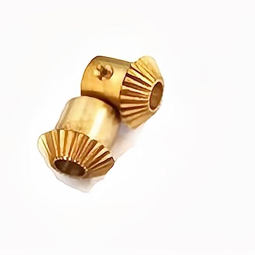 2-teiliger Ritzelsatz mit 0,8 Modul und 15 Zähnen – Kegelrad aus Stahl und Kupfer for mechanische Getriebe und den Einsatz im Automobilbereich(Bore 4mm Copper) von ZhaoQIAN