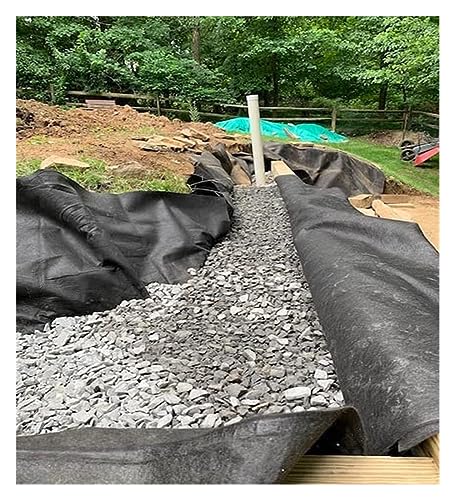 ZhaoQIAN 1 Stück 7 oz Vlies-Geotextilgewebe – Premium-Unkrautbarriere zur Erosionskontrolle, for Einfahrten und Stützmauern(1.5mx90m/4.9ftx295ft WxL) von ZhaoQIAN