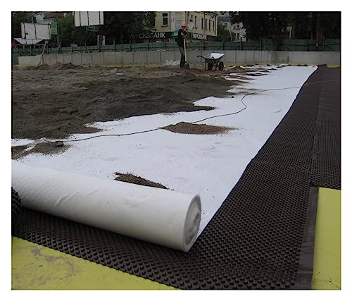 ZhaoQIAN 1 Stück 7 oz Vlies-Geotextilgewebe for Auffahrten und Erosionskontrolle – Premium-Entwässerungslösung (3,3 Fuß/4,9 Fuß/6,5 Fuß breit)(1mx60m/3.3ftx197ft WxL) von ZhaoQIAN