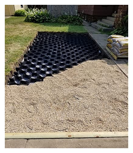 ZhaoQIAN 1 Stück Geogitter-Stabilisator for Auffahrten – 4"/2" hohes HDPE-Bodengitter for Kies- und Erosionskontrolle (3ft-164ft)(6x6 m (20x20 ft) 5cm/2" High) von ZhaoQIAN