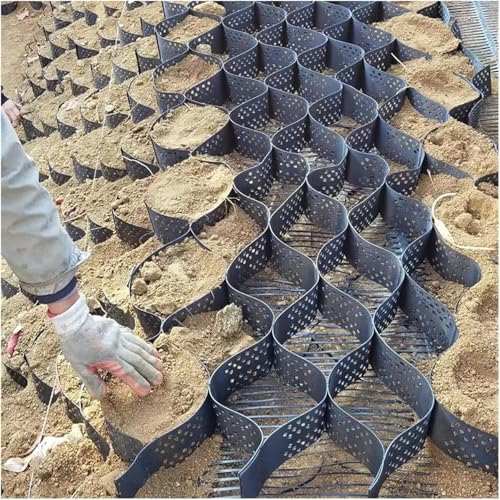 ZhaoQIAN 1 Stück HDPE 2" Waben-Geogitter for Einfahrten und Terrassen - Bodenstabilisierungsgitter for Hänge und Flache Bereiche(3m x 6m (10ft x 20ft)) von ZhaoQIAN