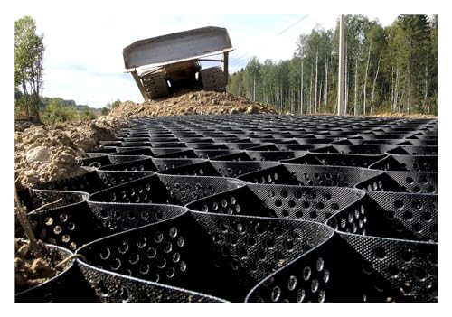 ZhaoQIAN 1 Stück HDPE-Geogitter for Einfahrten und Erosionskontrolle – 2"/4" Höhe, Kiesgitter zur Hangstabilisierung(1x8m (3.3x26ft) 10cm/4" High) von ZhaoQIAN