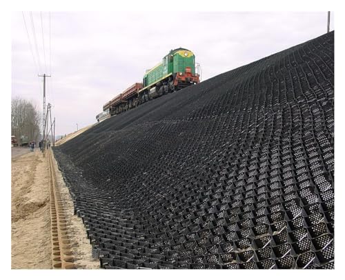 ZhaoQIAN 1 Stück HDPE-Gitter zur Hangstabilisierung – 2" und 4" hoher Erosionskontrolle for Einfahrten, Terrassen und Flussufer(3x6m (10x 20ft) 5cm/2" High) von ZhaoQIAN