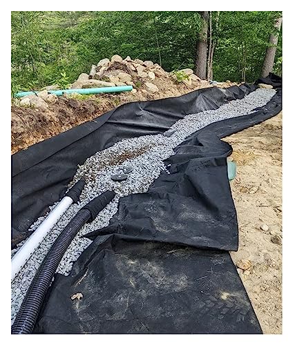 ZhaoQIAN 5oz strapazierfähiges Geotextilvlies for Drainage und Landschaftsgestaltung – langlebige Unkrautsperre zur Einfahrtsstabilisierung(Black,1mx95m/3.3ftx311.7ft) von ZhaoQIAN