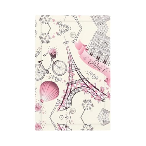 ZhaoYuGoods Dekorative Lichtschalter-Steckdosenabdeckungen, Motiv: Pariser Eiffelturm, Blume, bedruckt, langlebige Wandplatten, elektrische Frontplatte, 12,5 x 8 cm von ZhaoYuGoods