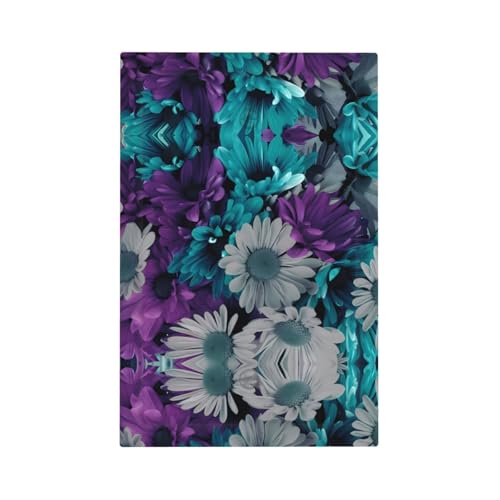ZhaoYuGoods Dekorative Lichtschalter-Steckdosenabdeckungen, lila und blaugrüne Blumen, bedruckt, langlebige Wandplatten, elektrische Frontplatte, 12,5 x 8 cm von ZhaoYuGoods