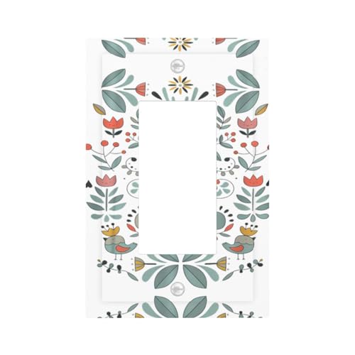 ZhaoYuGoods Dekorative Lichtschalter-Steckdosenabdeckungen, lustige Katzen, Vögel und Blumen, bedruckt, langlebige Wandplatten, elektrische Frontplatte, 12,5 x 8 cm von ZhaoYuGoods