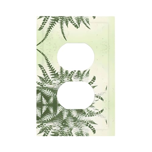 ZhaoYuGoods Dekorative Lichtschalter-Steckdosenabdeckungen, natürliche Pflanzen-Silhouette, Farnblatt, bedruckt, langlebige Wandplatten, elektrische Frontplatte, 12,5 x 8 cm von ZhaoYuGoods