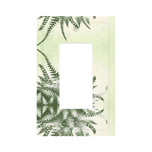 ZhaoYuGoods Dekorative Lichtschalter-Steckdosenabdeckungen, natürliche Pflanzen-Silhouette, Farnblatt, bedruckt, langlebige Wandplatten, elektrische Frontplatte, 12,5 x 8 cm von ZhaoYuGoods