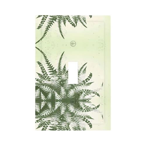 ZhaoYuGoods Dekorative Lichtschalter-Steckdosenabdeckungen, natürliche Pflanzen-Silhouette, Farnblatt, bedruckt, langlebige Wandplatten, elektrische Frontplatte, 12,5 x 8 cm von ZhaoYuGoods