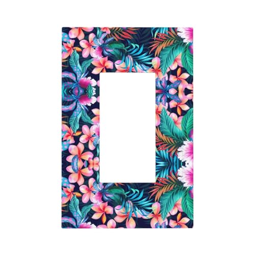 ZhaoYuGoods Dekorative Lichtschalter-Steckdosenabdeckungen, tropische Blumen, bedruckt, langlebige Wandplatten, elektrische Frontplatte, 12,5 x 8 cm von ZhaoYuGoods