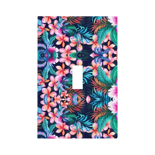 ZhaoYuGoods Dekorative Lichtschalter-Steckdosenabdeckungen, tropische Blumen, bedruckt, langlebige Wandplatten, elektrische Frontplatte, 12,5 x 8 cm von ZhaoYuGoods
