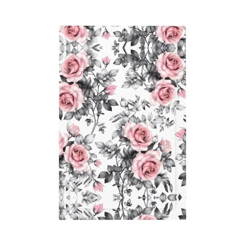 ZhaoYuGoods Dekorative Lichtschalter-Steckdosenabdeckungen, weißes Aquarell, Blumen-Rose, bedruckt, langlebige Wandplatten, elektrische Frontplatte, 12,5 x 8 cm von ZhaoYuGoods
