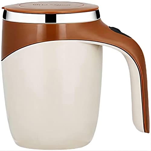 Zhaocaigui Selbstrührende Tasse, automatische magnetische Rührtasse, Kaffeetasse, Edelstahltasse 380ml.Wird in Kaffee, Tee, Medizin und Saft verwendet. (Braun) von Zhaocaigui