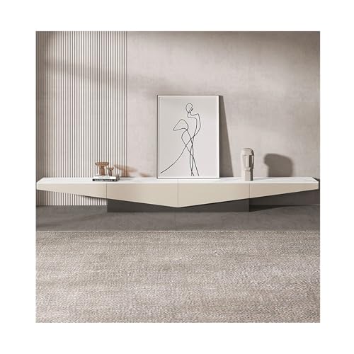 Fernsehschrank Boden-TV-Ständer 78'', modernes TV-Regal unter TV-Schrank, MDF-Material mit Sinterstein-Tischplatte, Entertainment-Center-Medienkonsole mit 2 Schubladen for Wohnzimmer Lowboard Hängend von Zhaoj24-05