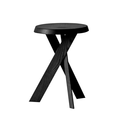 Zhaoj24-05 Beistelltische Holz Einfache Seite Tisch Kleine Runde Tisch Niedrigen Hocker Wohnzimmer Balkon Nachttisch(Schwarz) von Zhaoj24-05