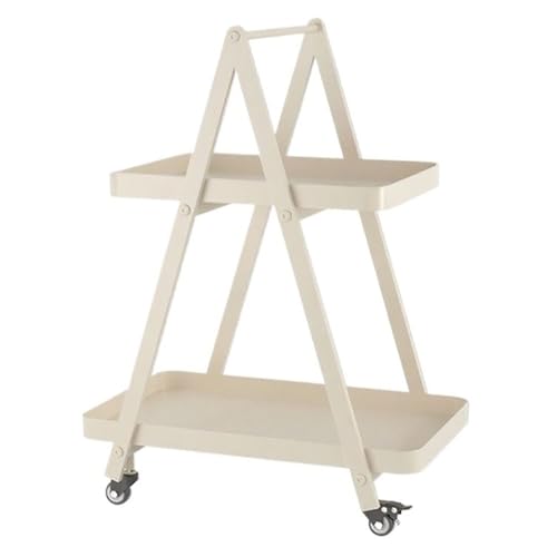 Zhaoj24-05 Beistelltische Mobiles Wohnzimmer-Trolley-Sofa-Beistelltisch-Griff-Design, modernes Lagerregal im minimalistischen Stil mit Rädern(Beige) von Zhaoj24-05
