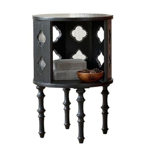 Zhaoj24-05 Beistelltische Schwarzer Vintage-Sofa-Ecktisch, Wohnzimmer-Seitenschrank, Couchtisch, hohl gestalteter Aufbewahrungstisch von Zhaoj24-05