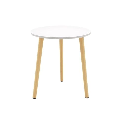 Zhaoj24-05 Beistelltische Sofa-Beistelltisch aus Holz for Lounge, Empfang, Balkon, lässiger runder Esstisch(Weiß,Klein) von Zhaoj24-05