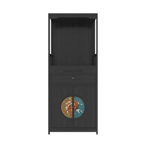 Zhaoj24-05 Buddhistischer Schrein Neuer chinesischer Stil mit Lackmalerei, Reichtumsopfertisch, vertikaler Buddha-Schreinschrank for Zuhause Altartisch(Schwarz) von Zhaoj24-05