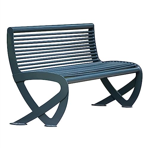Zhaoj24-05 Gartenbank Outdoor-Parkbank aus Metall mit Rückenlehne, 47,2/59,2/70,8 Zoll, Stabiler Stahlrahmen, Outdoor-Freizeitsitz for Hof, Garten, Weg, Hofdeck, Bank für den Außenbereich von Zhaoj24-05