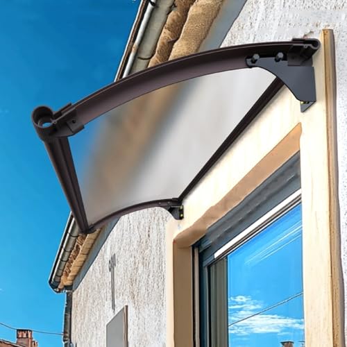 Türdach Überdachung, Sonnenschutz Aluminium-Vordach Gewölbt, Wetterfest Eingangsüberdachung Regenschutz, Für Draußen Sonnenschutz Regenschutz Pultbogenvordach (65x450cm/26x177in,A) von Zhaomi
