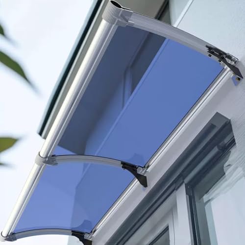 Türdach Überdachung, UV-Schutz Wetterfest Außenmarkise, Aus Aluminium Und Polycarbonat, Regenschutz Sonnenschutz Polycarbonat Türdach, Aluminium Überdachung (65x230cm/26x91in,A) von Zhaomi