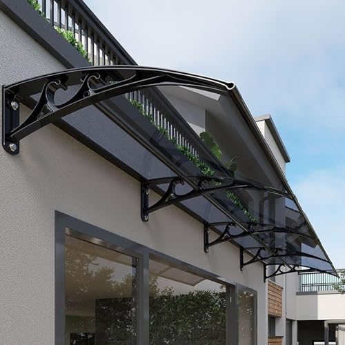 Vordach Für Haustür, UV-beständige Fenster-Gartenmarkise, Schlagfeste, Gebogene Markise, Geeignet Für Vorder- Und Hintertüren/Dächer/Veranden/Außenbereiche/Terrassen (80x80cm/31x31in,A) von Zhaomi