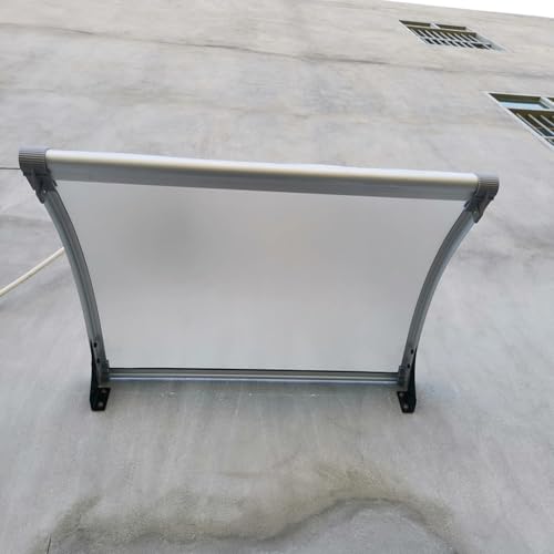 Vordach Überdachung, Sonnenschutz Und Regenfestes Vordach Aus Aluminiumlegierung, Silberweiße Halterung, Mattierte Polycarbonatplatte, Eingangsüberdachung Regenschutz (80x250cm/32x98in,A) von Zhaomi