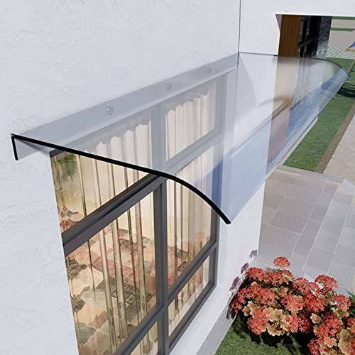 Vordach für Haustür,Polycarbonat Pultvordach Überdachung,Pultbogenvordach Überdachung,Sonnenschutz Eingangsüberdachung,für Fenster,Terrasse,Hinterhof,Garage,Balkon (40×270cm/16×106in) von Zhaomi