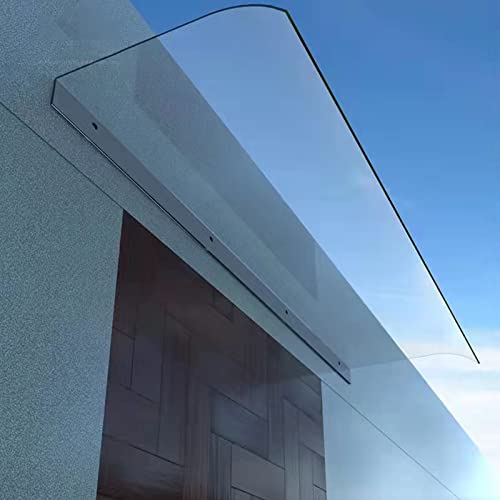 Vordach für Haustür,UV beständig Überdachung,Gewölbt Türdach für Draußen,Transparentes Polycarbonatplatte,inkl Montagezubehör,für Garage,Fenster,Haus,Balkon (50×300cm/20×118in) von Zhaomi