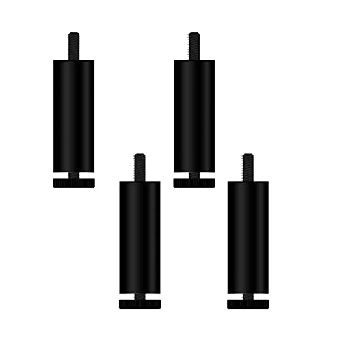 Zhaomi 4pcs Aluminiumlegierung Möbelfüße/StuhlBein/Verstellbare füße/Schrankbeine/Ersatzbeine/m8 Gewinde (metrisch 8mm)/?für Kommode,Sideboard,Beschichtungstisch,Werkbank (20cm/7.9in,Black) von Zhaomi