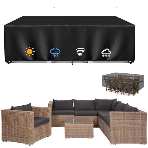 Abdeckung Gartentisch Wasserdicht 250x80x80cm Palettenmöbel Abdeckung Gartenstuhl Abdeckung Wasserdicht Abdeckplane Gartenmöbel Anti-Uv Multi Größe Schwarz Robust Schutzhülle Für Gartenmöbel von Zhaoyang Art
