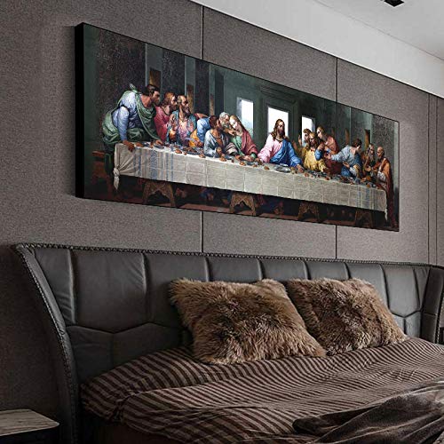 Berühmte Kunst Letztes Abendmahl von Leonardo Da Vinci Leinwand Gemälde schwarz gerahmt Wanddrucke Bilder für Wohnzimmer Dekor 24 x 57 Zoll/60 x 145 cm mit schwarzem Rahmen Berühmte Kunst Letztes Abendmahl von Leonardo Da Vinci Leinwand Gemälde schwarz gerahmt Wanddrucke Bilder für Wohnzimmer Dekor 24 x 57 Zoll/60 x 145 cm mit schwarzem Rahmen von Zhaoyang Art