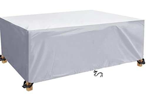 Gartenmöbel Abdeckung 180x120x95cm Silber grau Wasserdicht Reißfesten 600D Oxford Gewebe Outdoors Gartenmöbel Schutzhülle für Gartenmöbel Sets Tische und Stühle Sofa,Gartentisch Abdeckhaube von Zhaoyang Art