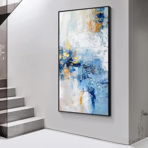 Zhaoyang Art Große moderne Wohnkultur Abstraktes Ölgemälde auf Leinwand mit schwarz gerahmter Wandkunst, übergroße Bilder für das Wohnzimmer des Hotels, 35 x 71 Zoll/90 x 180 cm mit schwarzem Rahmen von Zhaoyang Art