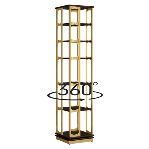 360° drehbares Bücherregal, vertikales Bücherregal, mehrschichtiges Regal für die Heimaufbewahrung, Boden-Bücherregal, Regal für Wohnzimmer und Büro (S : 6 Tier(38 * 38 * 173cm)) von Zheng Hui Shop