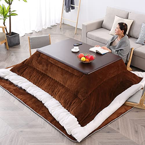 Kotatsu 4er-Set Wohnzimmerheizung Im Winter - Massivholz-Tatami-Tisch Für Sommer-Couchtisch - Warmes (Farbe: Walnuss, Größe: 120 * 80 * 45cm) von Zheng Hui Shop