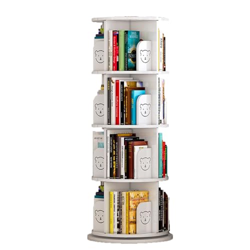 Weißes 360° drehbares Bücherregal, mehrschichtiges Eckregal, mehrschichtige Lagerung, einfaches drehbares Kinderbuchregal, Schülerbuchregal (S : 40 * 129cm) von Zheng Hui Shop