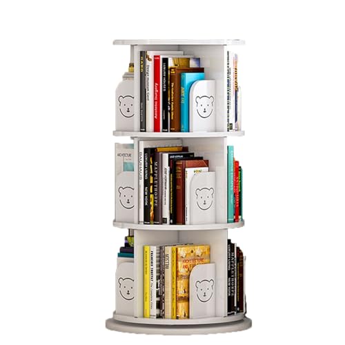 Weißes 360° drehbares Bücherregal, mehrschichtiges Eckregal, mehrschichtige Lagerung, einfaches drehbares Kinderbuchregal, Schülerbuchregal (S : 40 * 98cm) von Zheng Hui Shop