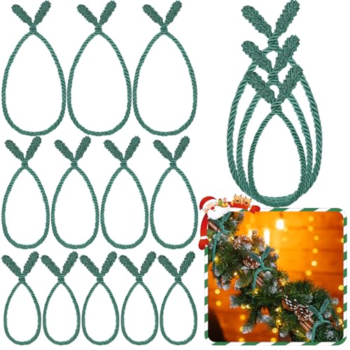 Zhengmy Weihnachtsgirlande, extra lang, 76,2 cm, 63,5 cm, 50,8 cm, grün, wiederverwendbar, flexibel, dekorative Bindebänder für Geländer, Treppengeländer, Urlaub, Weihnachten, Heimdekoration, 12 Stück von Zhengmy