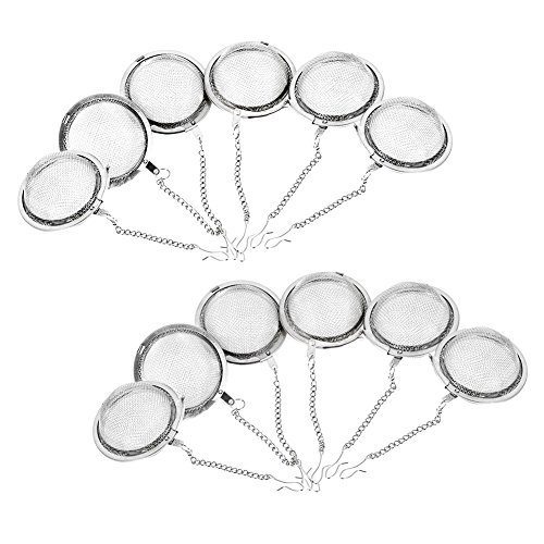 Edelstahl Herbal Gewürze Ball Teesieb Loose Leaf-Ei Tea Filter Set Tools, edelstahl, 12Pcs 45MM Edelstahl Herbal Gewürze Ball Teesieb Loose Leaf-Ei Tea Filter Set Tools, edelstahl, 12Pcs 45MM von Zhi Jin