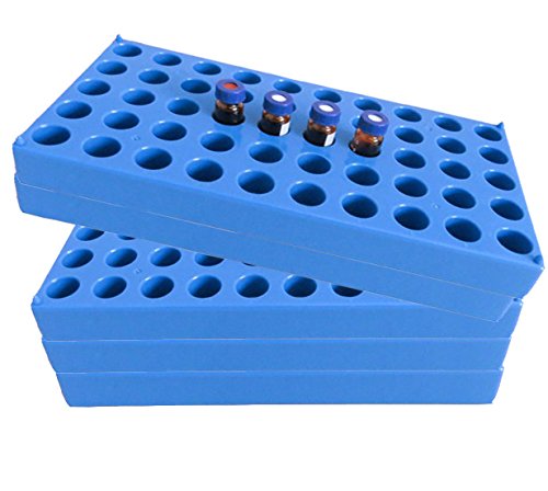 5 x Phiolenständer, blau, fasst 50 Standard-Ampullen mit 12 mm, 2 ml, stapelbar, 1,5 ml, 2 ml, Zentrifugen-Rohr 5 x Phiolenständer, blau, fasst 50 Standard-Ampullen mit 12 mm, 2 ml, stapelbar, 1,5 ml, 2 ml, Zentrifugen-Rohr von MUHWA