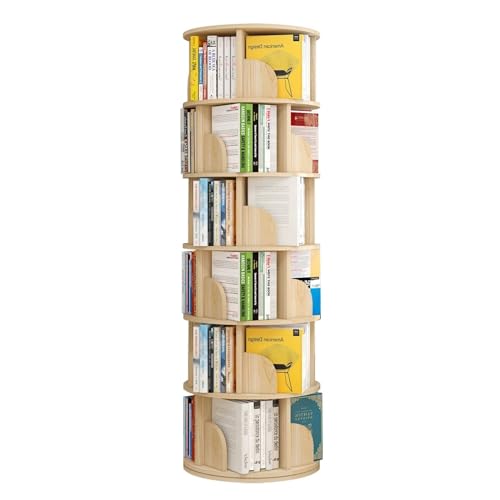 3/4/5/6 Etagen 360° Drehbares Mehrschichtiges Bücherregal Stehendes Bücherregal Display Boden Bücherregal Heim Bücherregal (Color : A, S : 46 * 191CM) von Zhirong