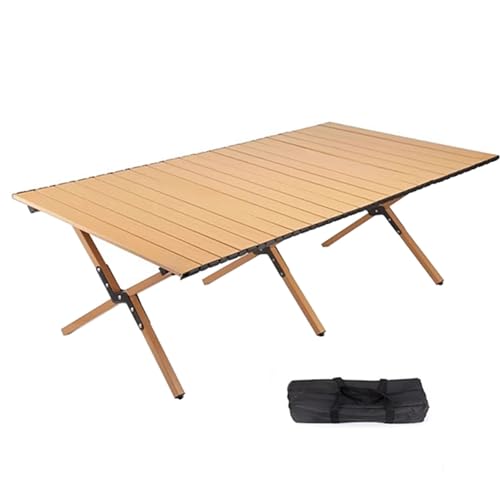 Aluminiumlegierung Portable Picknick Tisch Leichtgewicht Rolltisch Mit Einfachen Tragetasche Für Outdoor-Kochen, Strand, Picknick (Color : B, S : 150 * 70 * 50CM) von Zhirong