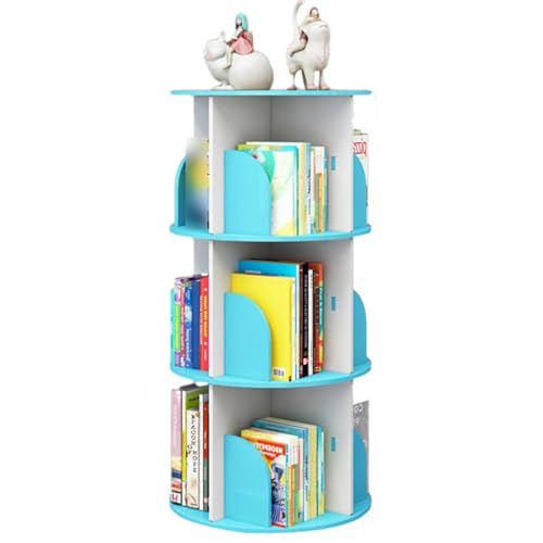 Mehrschichtiges Mehrfarbiges Boden-Bücherregal Um 360° Drehbar Stehendes Bücherregal Für Kinder Und Erwachsene Bodenstehendes Bücherregal Für Das Büro Und Zuhause (Color : B, S : 40 * 97cm) von Zhirong
